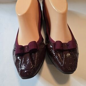 Salvatore Ferragamo Dark Burgundy Flats with Bow